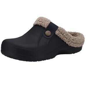 Fur Lined Waterproof Clog Slippers Memory Foam Indoor Outdoor